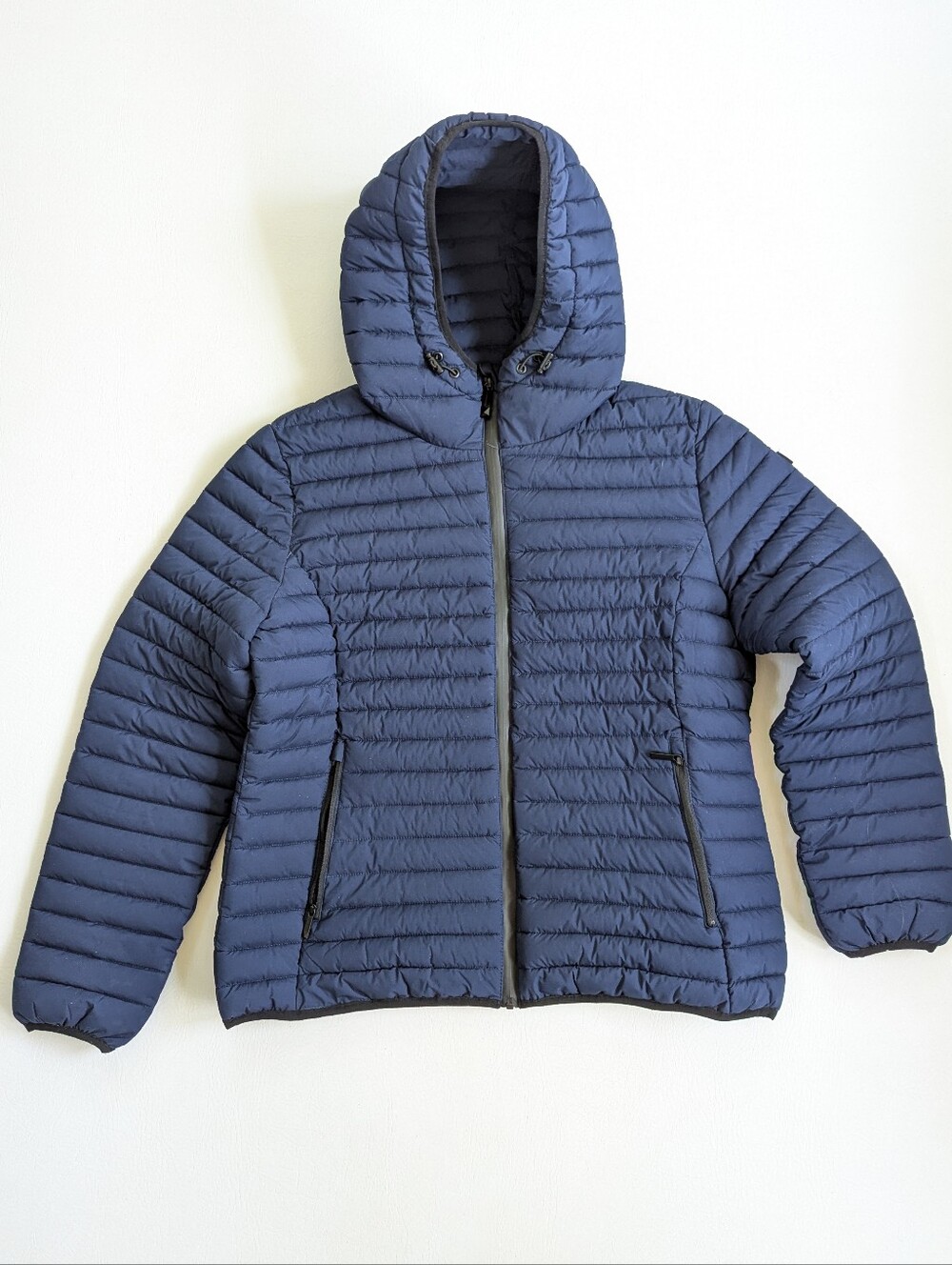 BCBG MAX AZRIA Women's Puffer Quilted Jacket Size L Navy - Picture 3 of 11